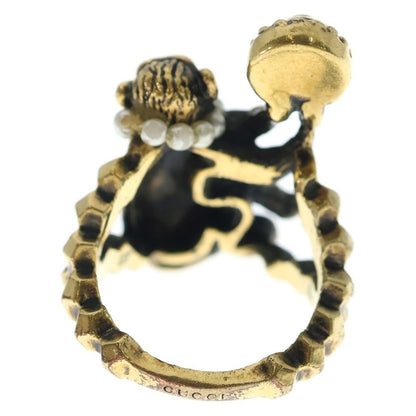 Gucci Monki Faux Pearl Ring Gold — view 2
