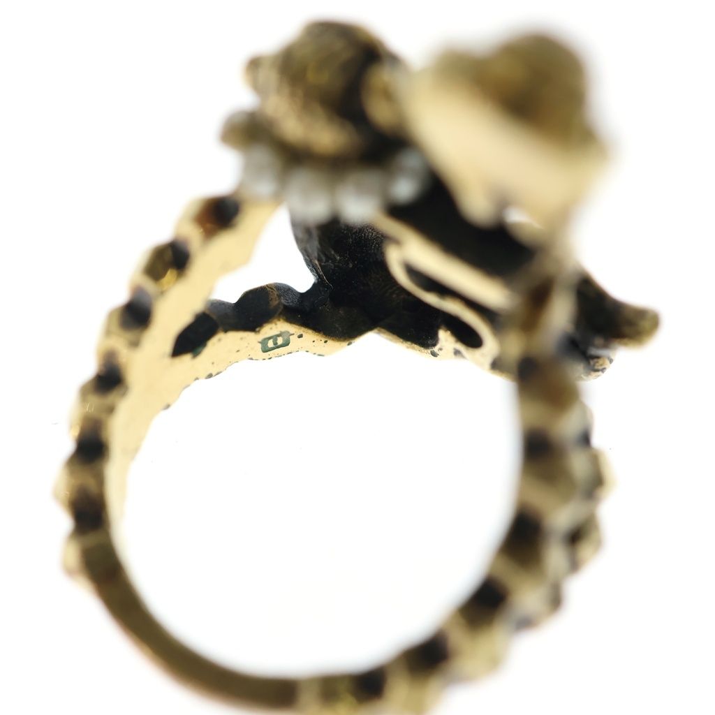 Gucci Monki Faux Pearl Ring Gold — view 5