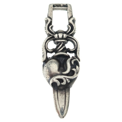 Chrome Hearts Dagger Heart Daga Pendant Top Silver — view 2