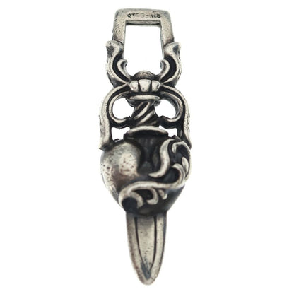 Chrome Hearts Dagger Heart Daga Pendant Top Silver