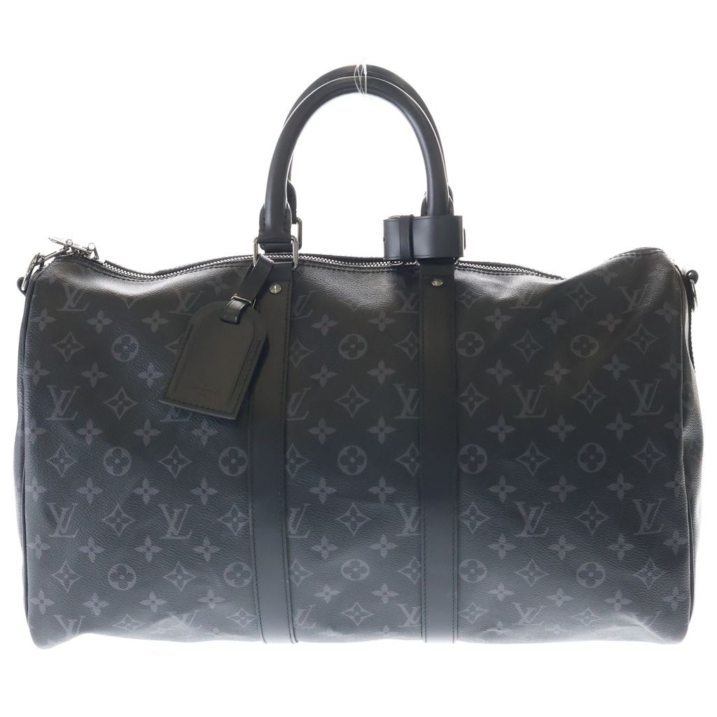 Louis Vuitton Monogram Eclipse Keepall Bandouliere 45 2-Way Boston Bag Black