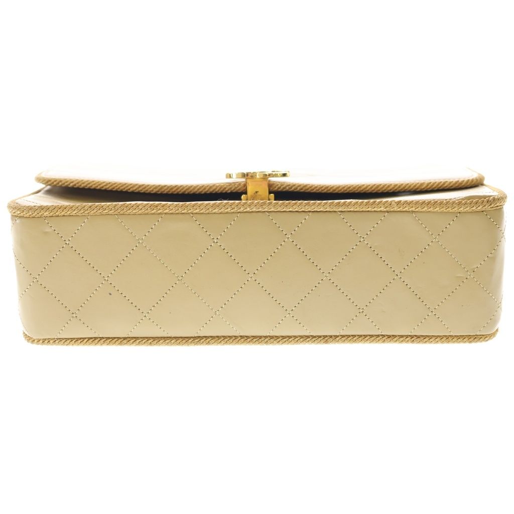 Chanel Quilted 23 Wave Stitch S Flap Chain Shoulder Bag Brown Beige Leather Gold — view 5