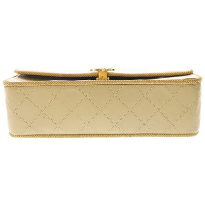 Chanel Quilted 23 Wave Stitch S Flap Chain Shoulder Bag Brown Beige Leather Gold — view 5