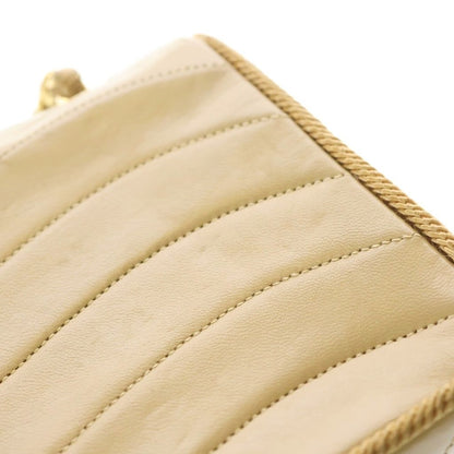 Chanel Quilted 23 Wave Stitch S Flap Chain Shoulder Bag Brown Beige Leather Gold — view 7