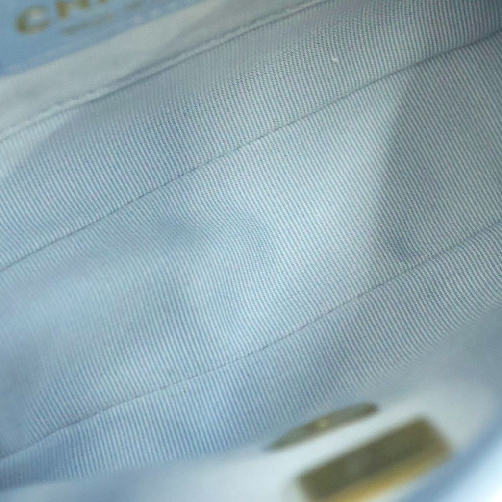 Chanel 19 Chain Mini Shoulder Bag Light Blue Lambskin Gold — view 4