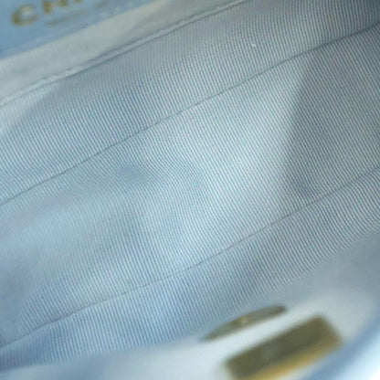 Chanel 19 Chain Mini Shoulder Bag Light Blue Lambskin Gold — view 4