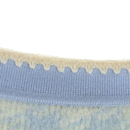 Miu Miu Set Check All Over Wool Knit Short Sleeve Top Sweater Mini Skirt Light — view 6