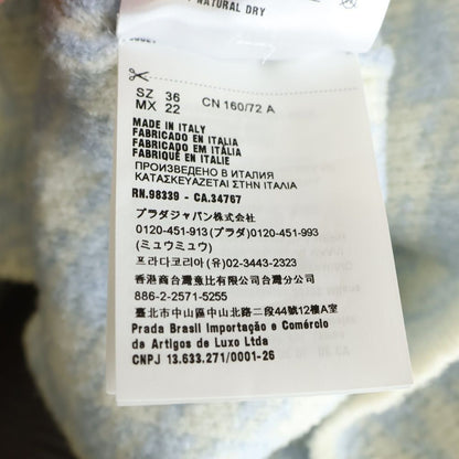 Miu Miu Set Check All Over Wool Knit Short Sleeve Top Sweater Mini Skirt Light — view 8