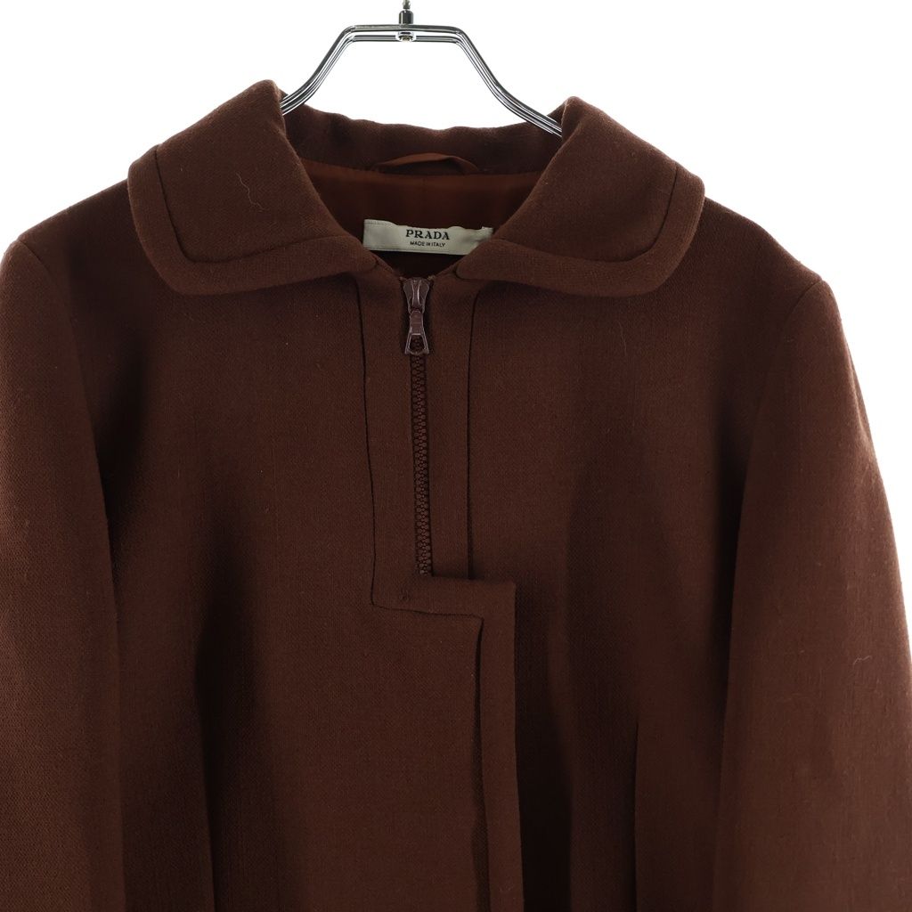 Prada Gray Scontimental Duffel Coat Brown 40 — view 3