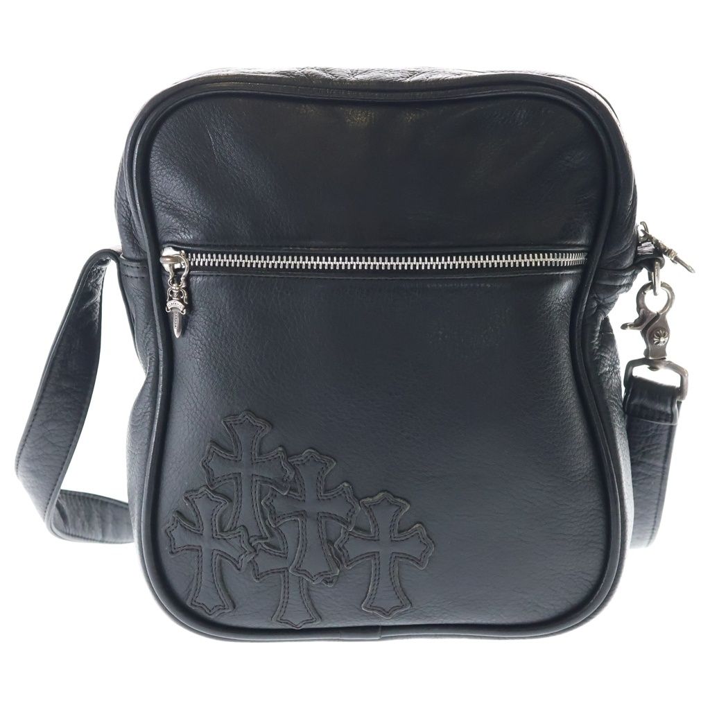 Chrome Hearts Taka Cem Cemetery Cross Patch Leather Shoulder Bag Black
