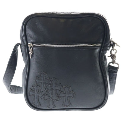 Chrome Hearts Taka Cem Cemetery Cross Patch Leather Shoulder Bag Black