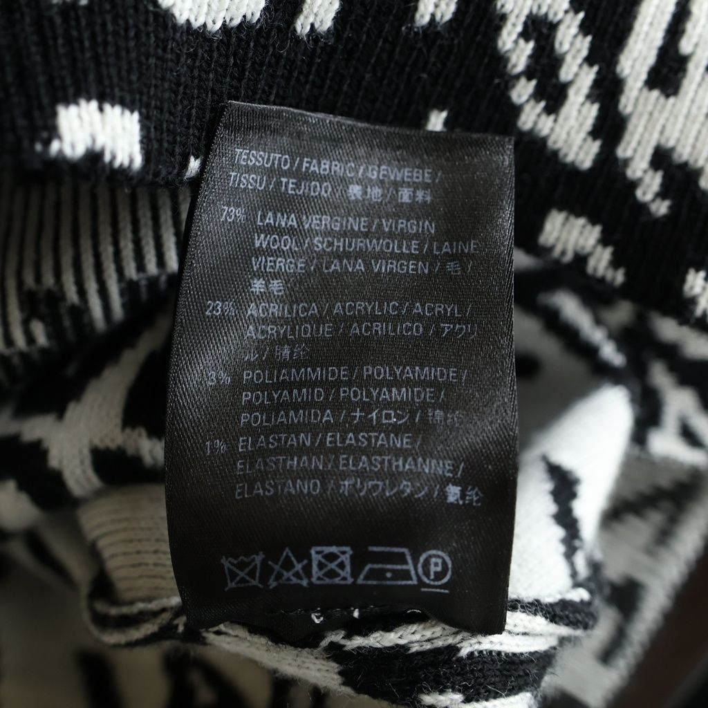 Balenciaga Logo Wave Turtleneck Knit Sweatshirt All Over Pattern Sweater Black — view 8
