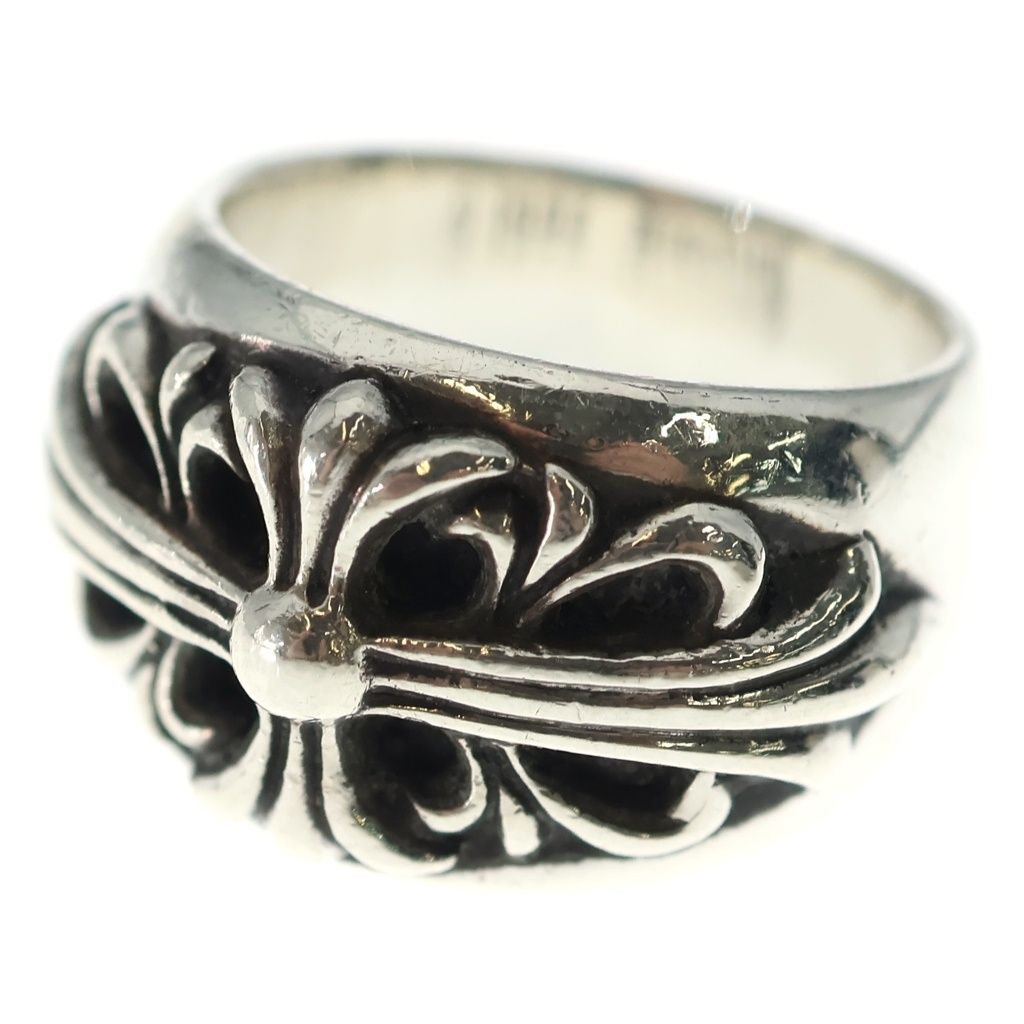 Chrome Hearts Flrl Crs Floral Cross Ring Silver