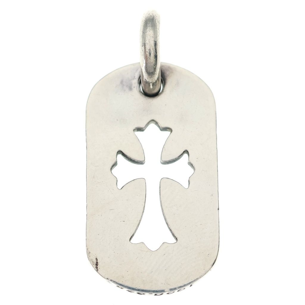Chrome Hearts D Tag Sml CO Crs Cutout Cross Dog Tag Small Pendant Top Silver — view 2