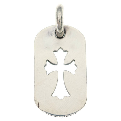 Chrome Hearts D Tag Sml CO Crs Cutout Cross Dog Tag Small Pendant Top Silver — view 2