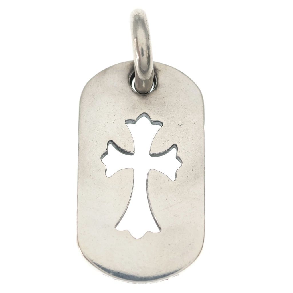 Chrome Hearts D Tag Sml CO Crs Cutout Cross Dog Tag Small Pendant Top Silver — view 2