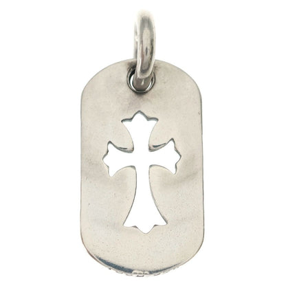 Chrome Hearts D Tag Sml CO Crs Cutout Cross Dog Tag Small Pendant Top Silver