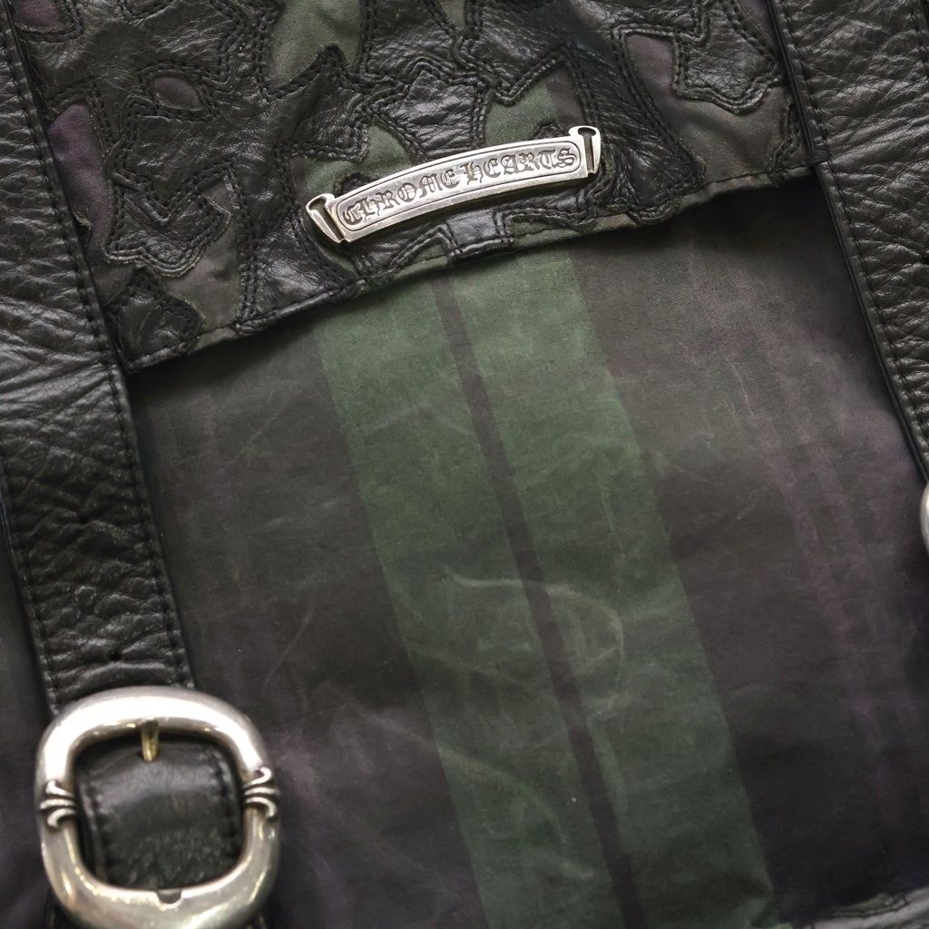 Chrome Hearts Moto Backpack Cross Cemetery Patch Contrast Leather — view 6