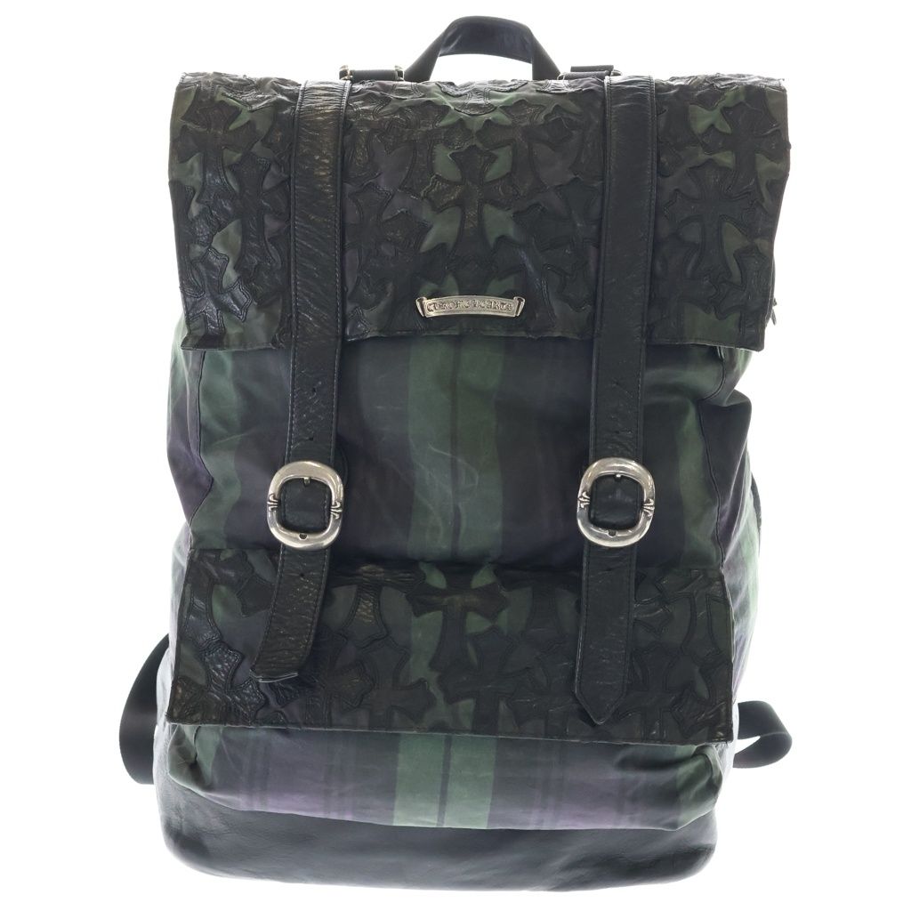 Chrome Hearts Moto Backpack Cross Cemetery Patch Contrast Leather