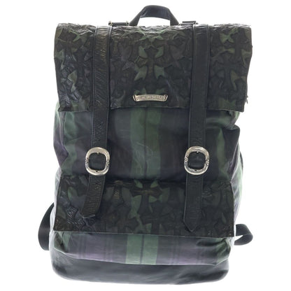 Chrome Hearts Moto Backpack Cross Cemetery Patch Contrast Leather