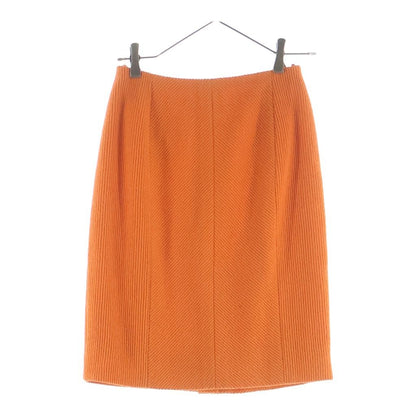 Chanel Coco Button Multi Pocket Set Wool Jacket Skirt Orange 40 — view 4