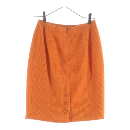 Chanel Coco Button Multi Pocket Set Wool Jacket Skirt Orange 40 — view 5