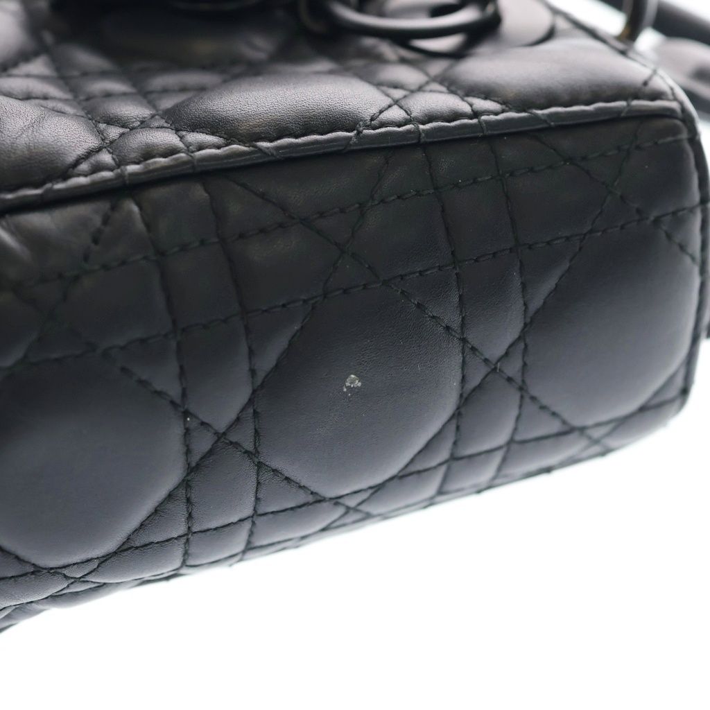 Dior Lady Ultra Matte 2-Way Shoulder Bag Black Lambskin — view 7