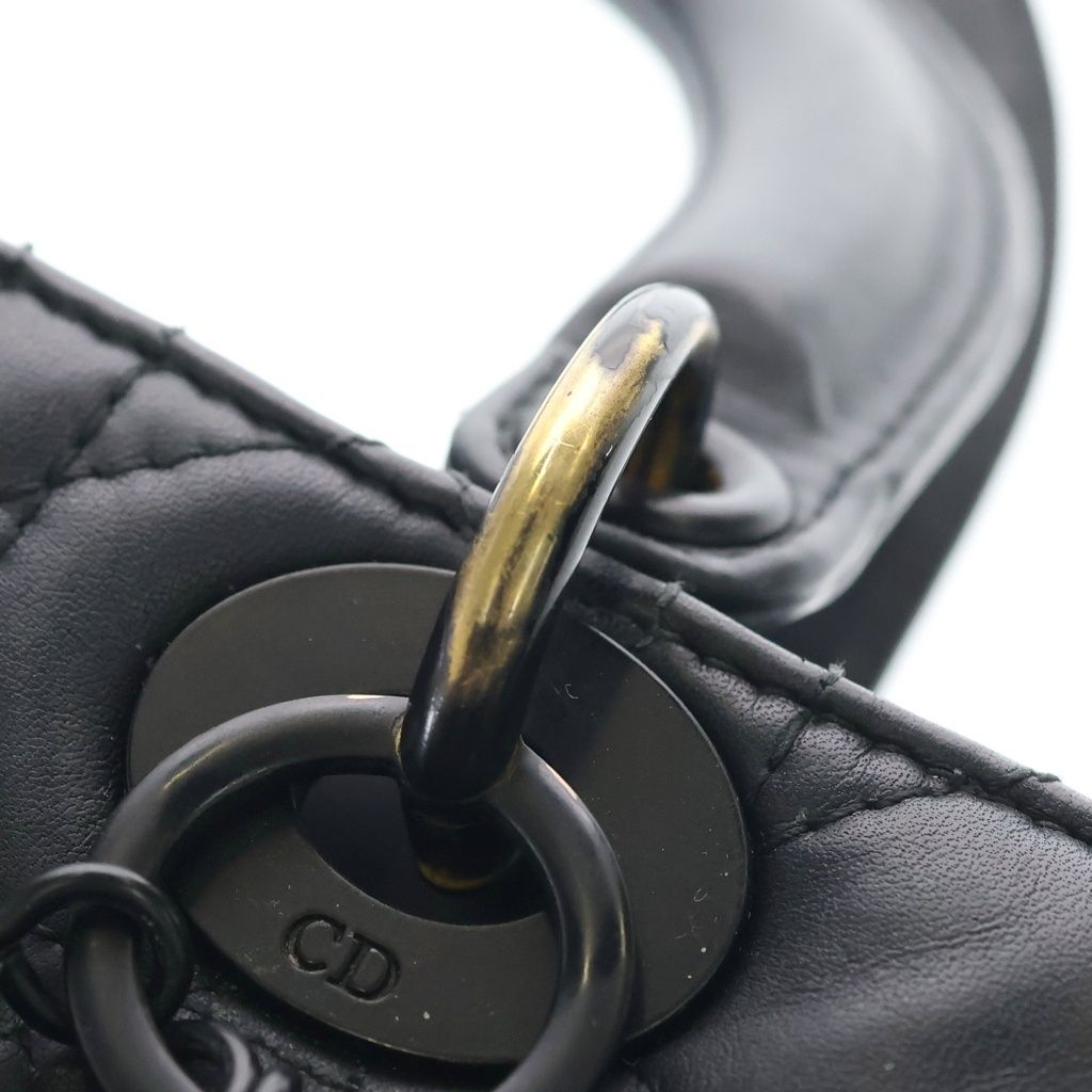 Dior Lady Ultra Matte 2-Way Shoulder Bag Black Lambskin — view 6