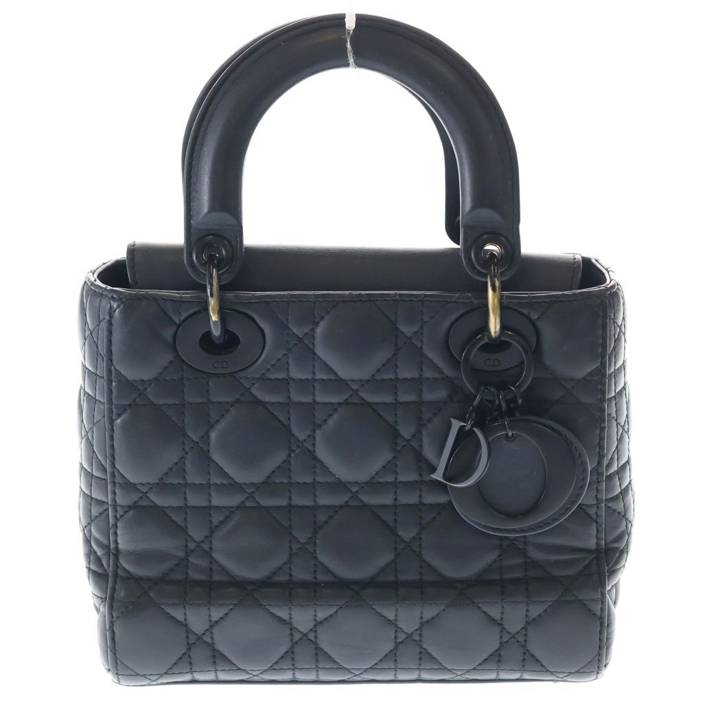 Dior Lady Ultra Matte 2-Way Shoulder Bag Black Lambskin