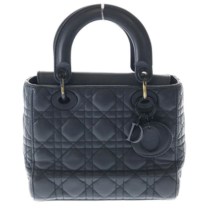 Dior Lady Ultra Matte 2-Way Shoulder Bag Black Lambskin