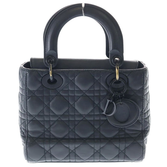 Dior Lady Ultra Matte 2-Way Shoulder Bag Black Lambskin