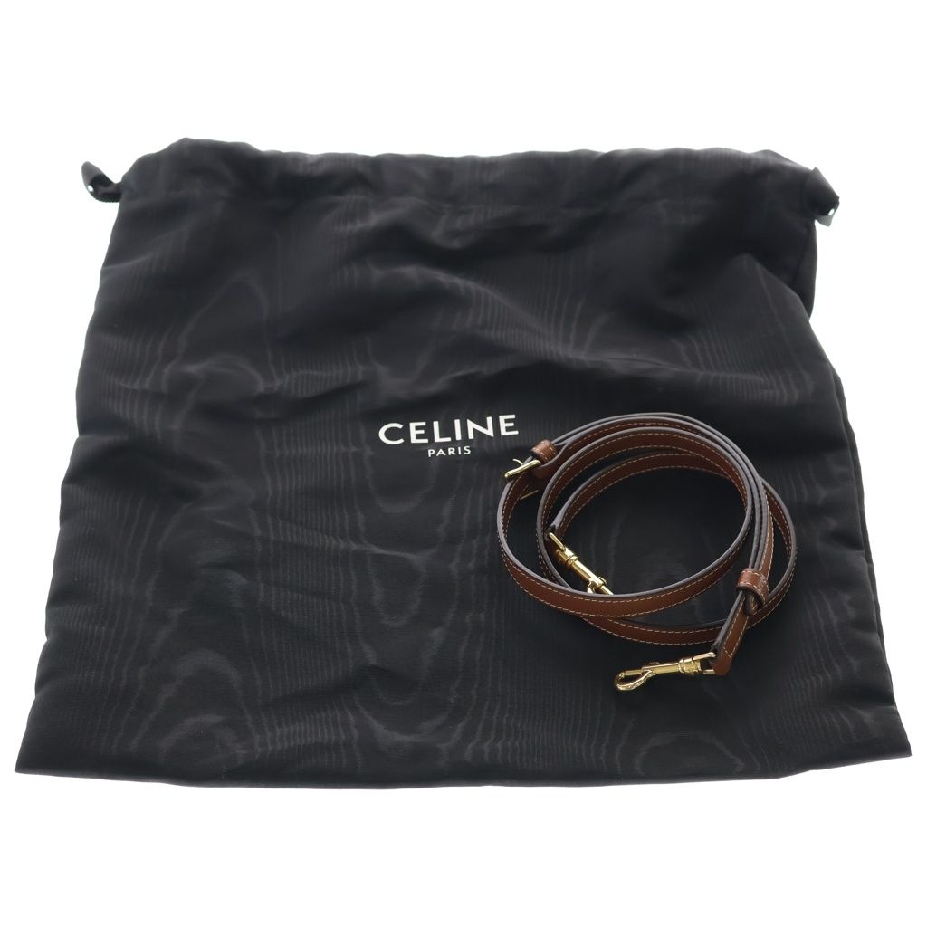 Celine Mini Boston Bag Cuill 2-Way Brown Leather Tan Gold — view 7
