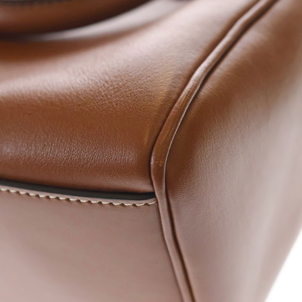 Celine Mini Boston Bag Cuill 2-Way Brown Leather Tan Gold — view 6