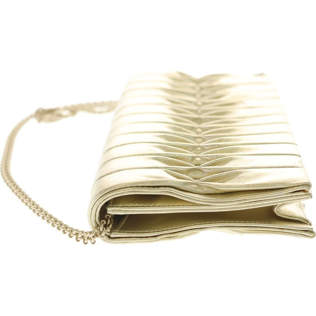 Chanel CC Logo Chain Mini Shoulder Bag Gold Leather — view 3