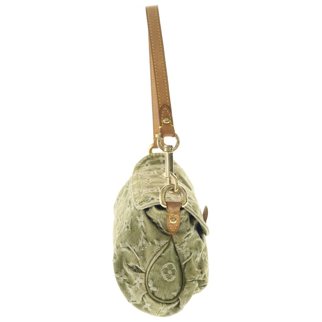 Louis Vuitton Monogram Denim Mini Pleaty Riken Shoulder Bag Yellow Green — view 3