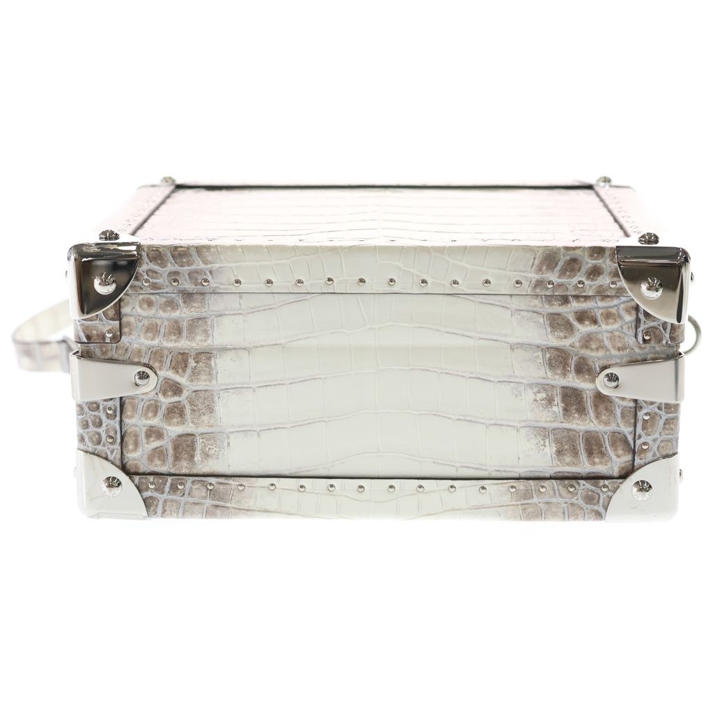 Louis Vuitton Trunk Croco Shoulder Bag Sahara White Brown Leather Silver — view 5