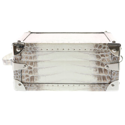 Louis Vuitton Trunk Croco Shoulder Bag Sahara White Brown Leather Silver — view 5