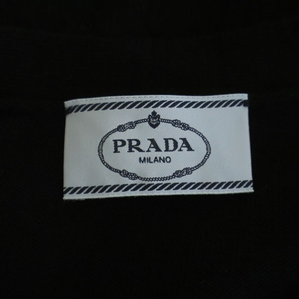 Prada Wool Knit Long Sleeve Cardigan Black — view 6