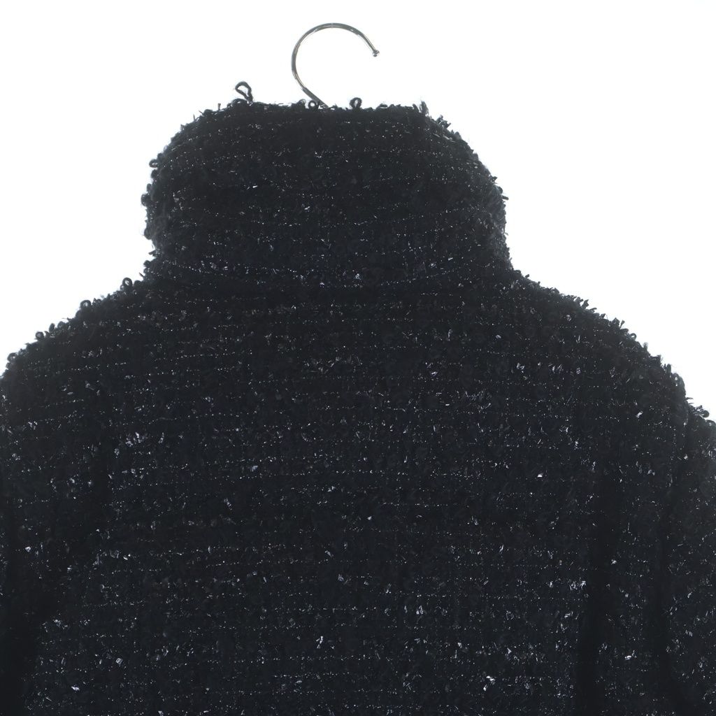 Moncler Urbel Tweed Short Down Jacket Black — view 4