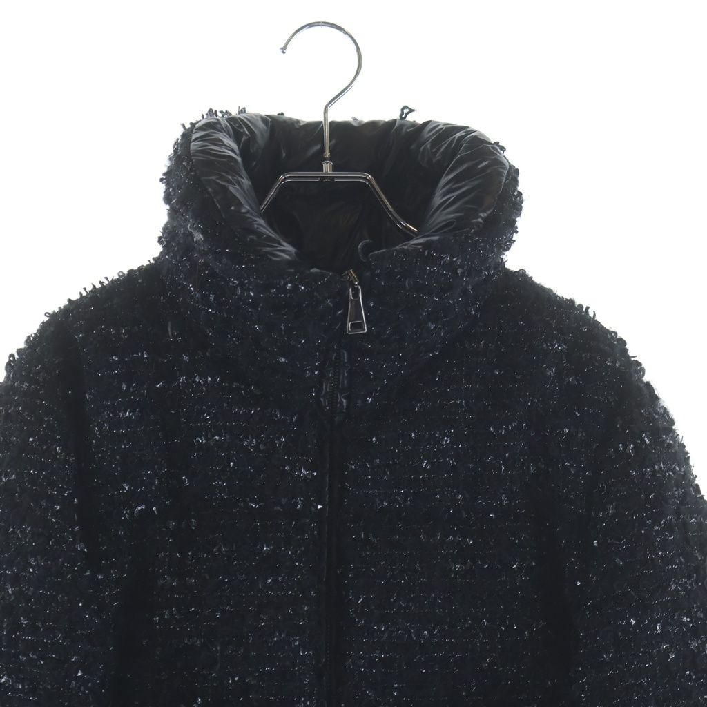 Moncler Urbel Tweed Short Down Jacket Black — view 3