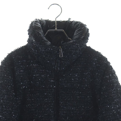Moncler Urbel Tweed Short Down Jacket Black — view 3