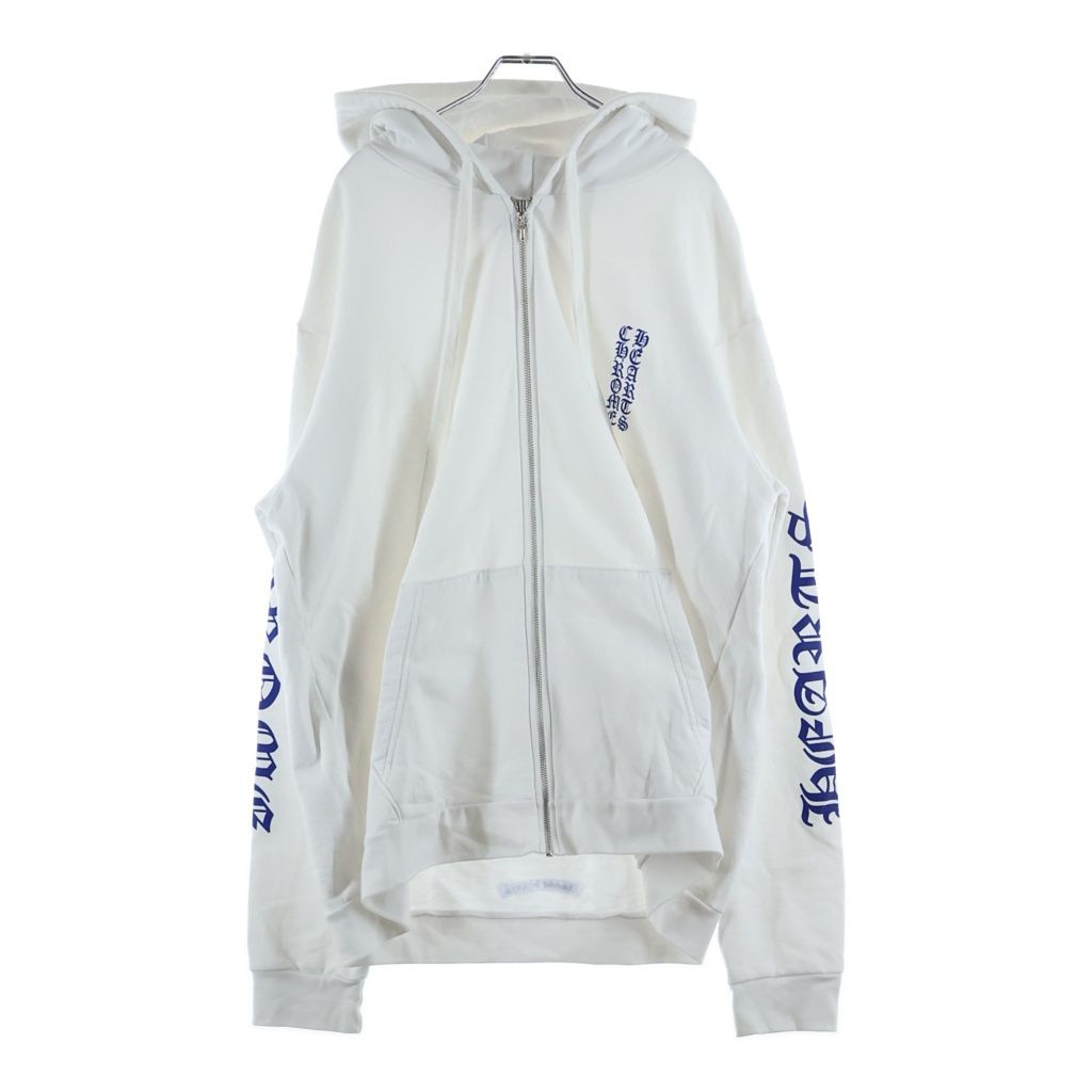 Chrome Hearts Sweatshirt HD Zip Arm Logo Zip Up Hoodie White Blue