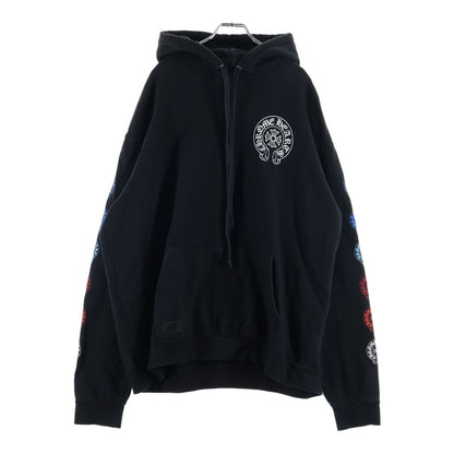 Chrome Hearts Multicolor Sleeve Logo Horseshoe Pullover Hoodie Black — view 2
