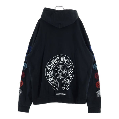 Chrome Hearts Multicolor Sleeve Logo Horseshoe Pullover Hoodie Black