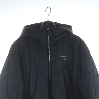 Prada Ri Nylon Hooded Down Jacket Black — view 3