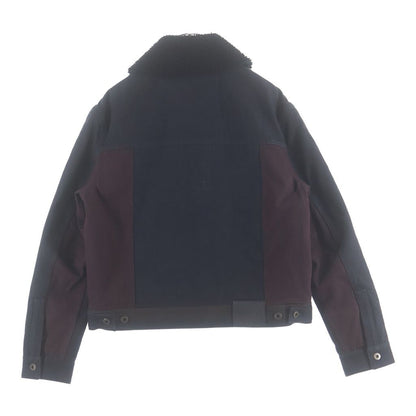 Loewe Panelled Denim Jacket Paneled Quilted Boa Color Black — view 2