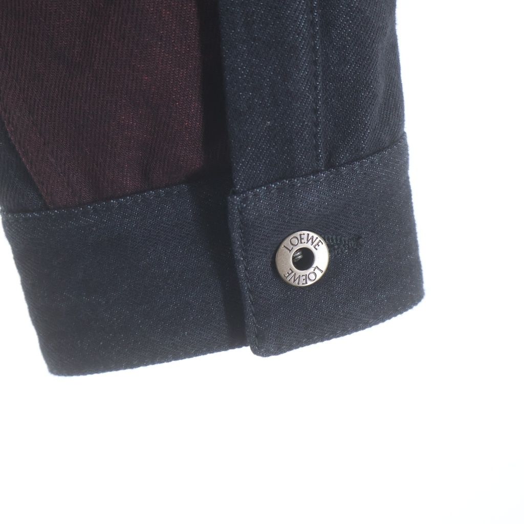 Loewe Panelled Denim Jacket Paneled Quilted Boa Color Black — view 5