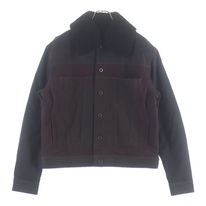 Loewe Panelled Denim Jacket Paneled Quilted Boa Color Black