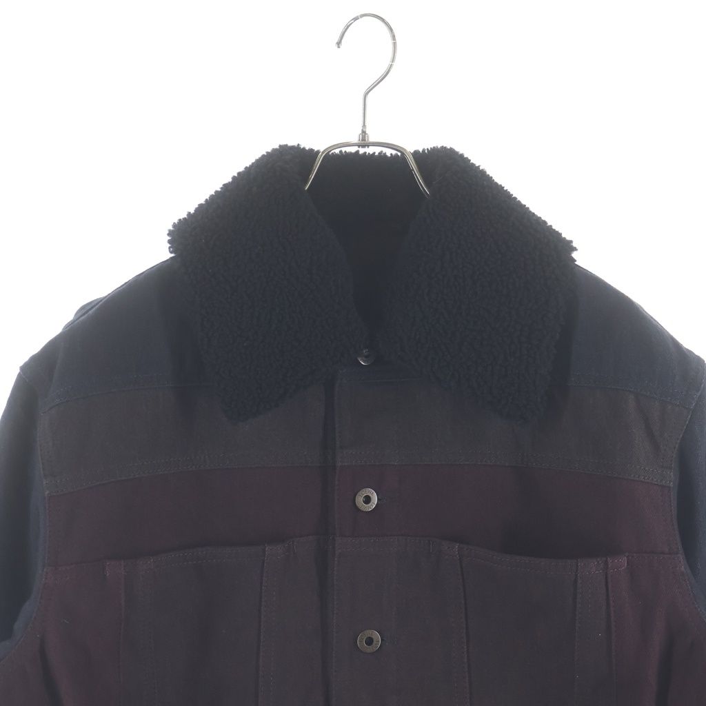 Loewe Panelled Denim Jacket Paneled Quilted Boa Color Black — view 3