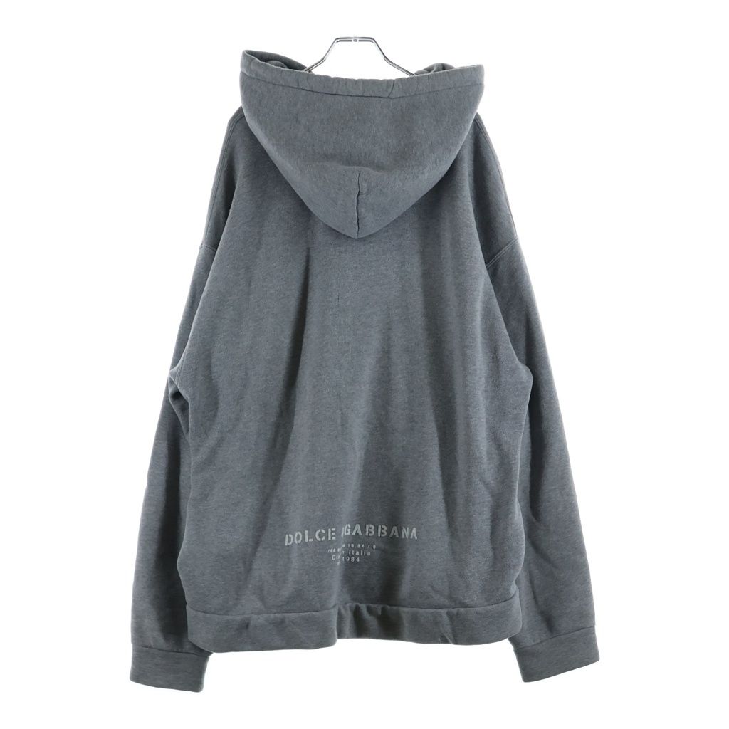 Dolce & Gabbana Graphic Logo Hoodie Print Pullover Gray — view 2